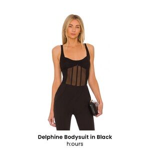 h:ours Delphine Bodysuit in Black